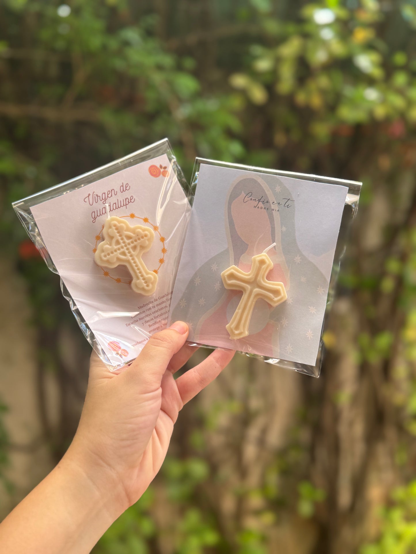 Tarjeta con vela de cruz