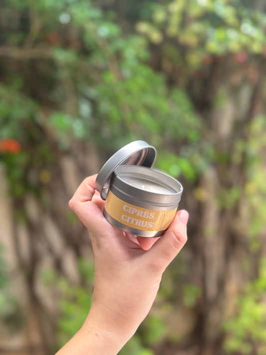 Vela de soya en lata con aromas de temporada 🎄🍓🍫